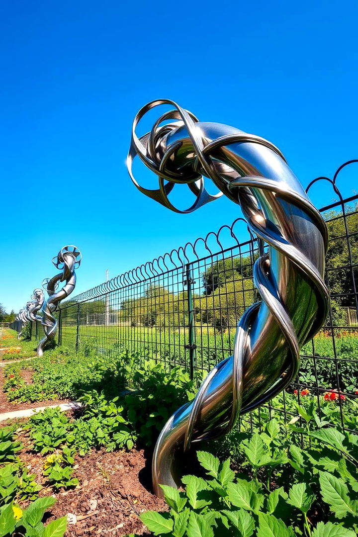 Artistic Spiral Metal Fence - 22 Vegetable Garden Fence Ideas