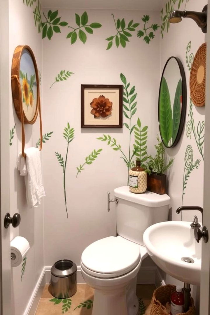 Artistic Spray Painted Patterns - 22 Green Powder Room Ideas