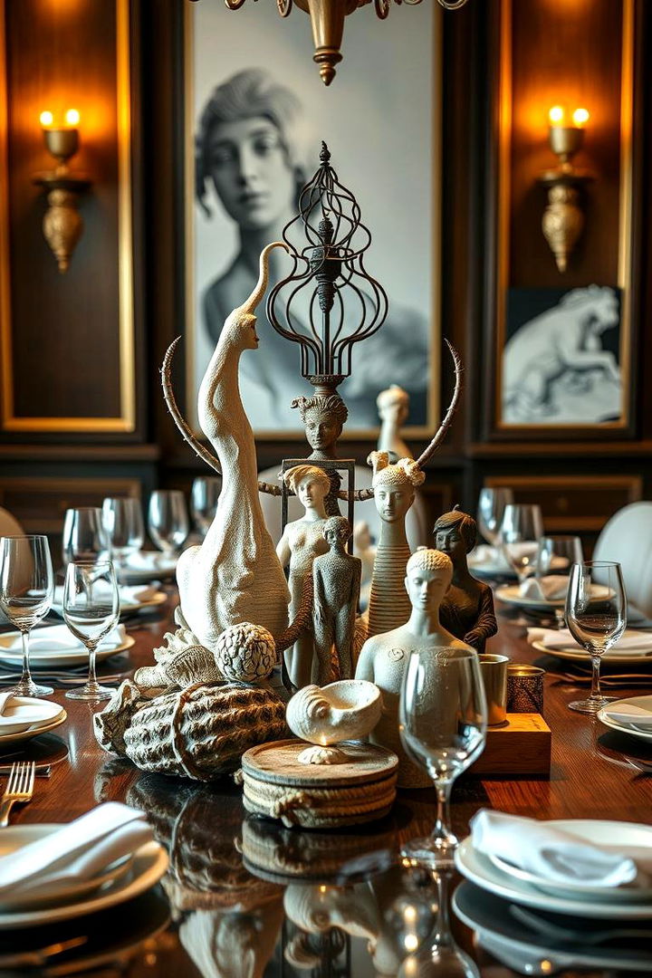 Artistic Statement Centerpiece - 22 Dining Table Decor Ideas
