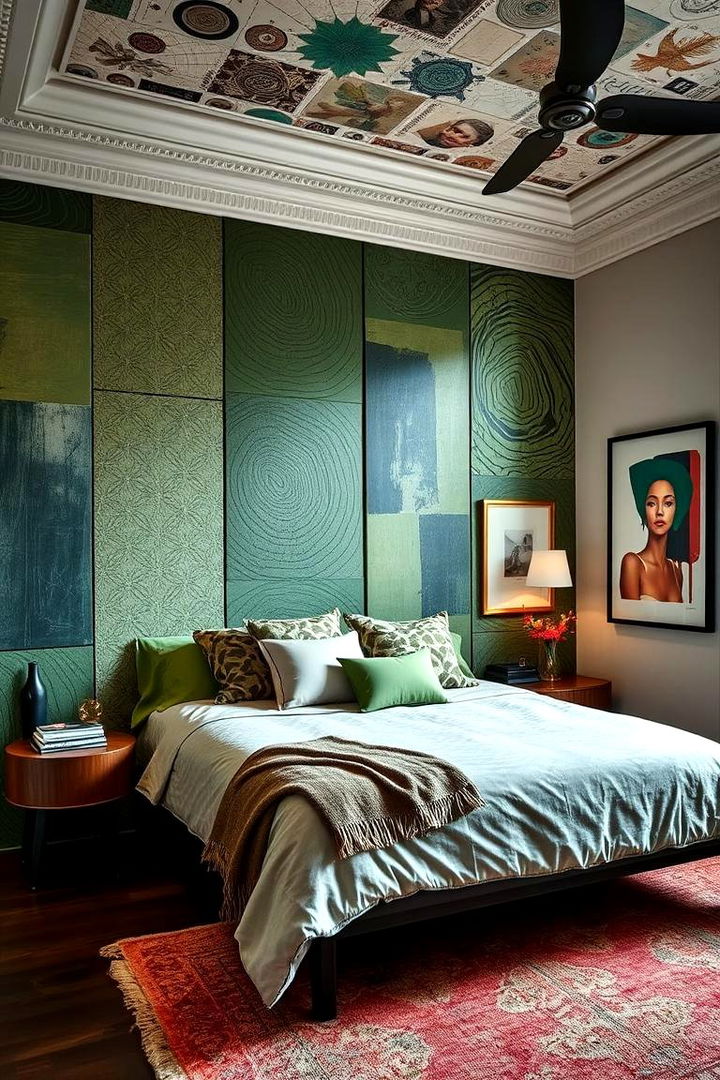 Artistic Statement Panelling - 22 Green Panelling Bedroom Ideas