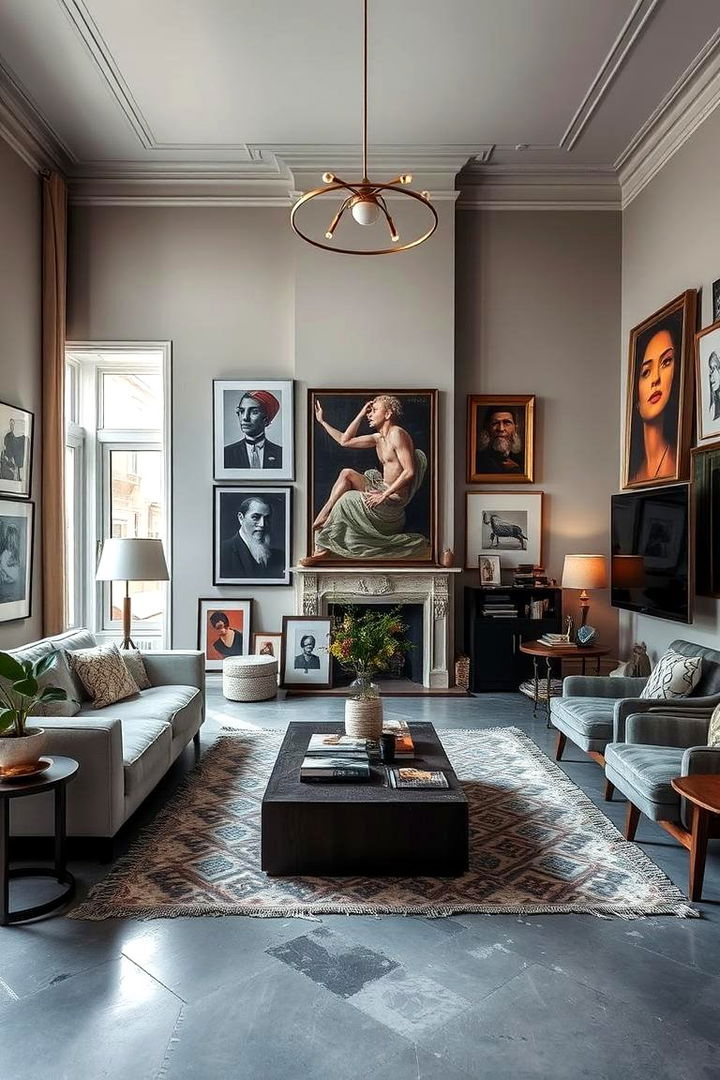 Artistic Statement Space - 22 grey flooring living room ideas