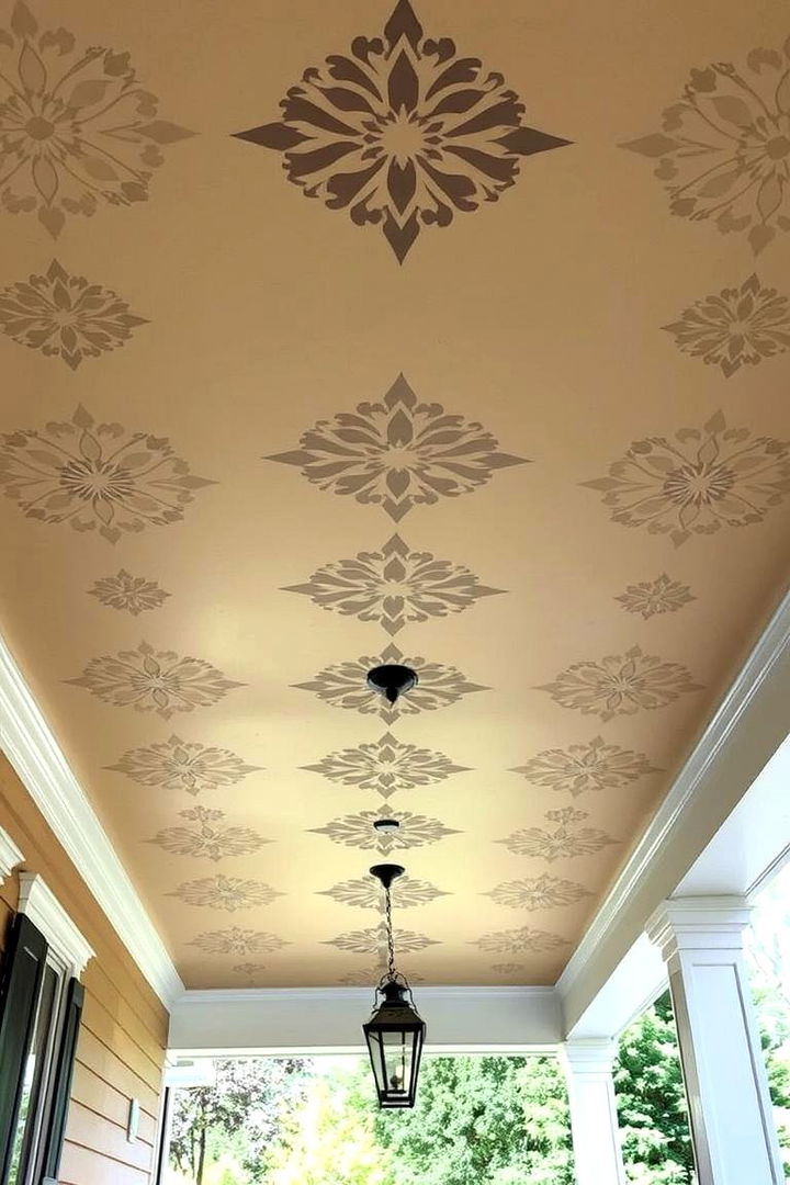 Artistic Stenciling Details - 22 Porch Ceiling Ideas