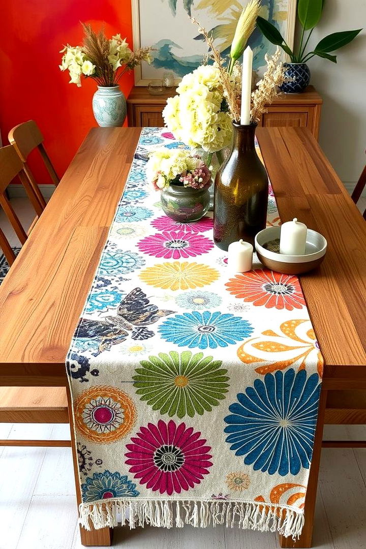Artistic Table Runner Statements - 22 Round Table Decor Ideas