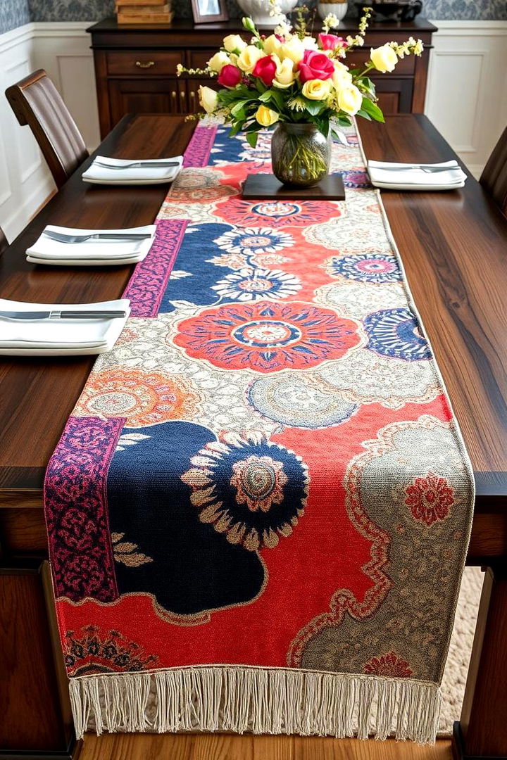 Artistic Table Runners - 22 Dining Room Table Decor Ideas