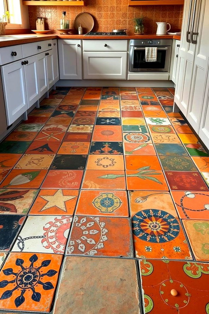 Artistic Terracotta Expressions - 22 Terracotta Kitchen Floor Ideas