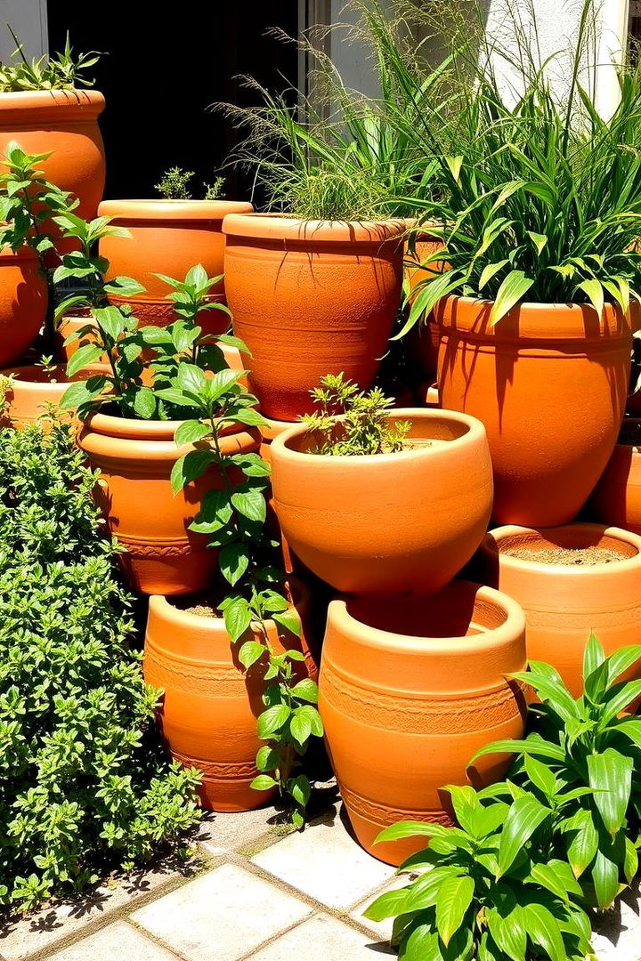Artistic Terracotta Planters - 22 terracotta home decor ideas