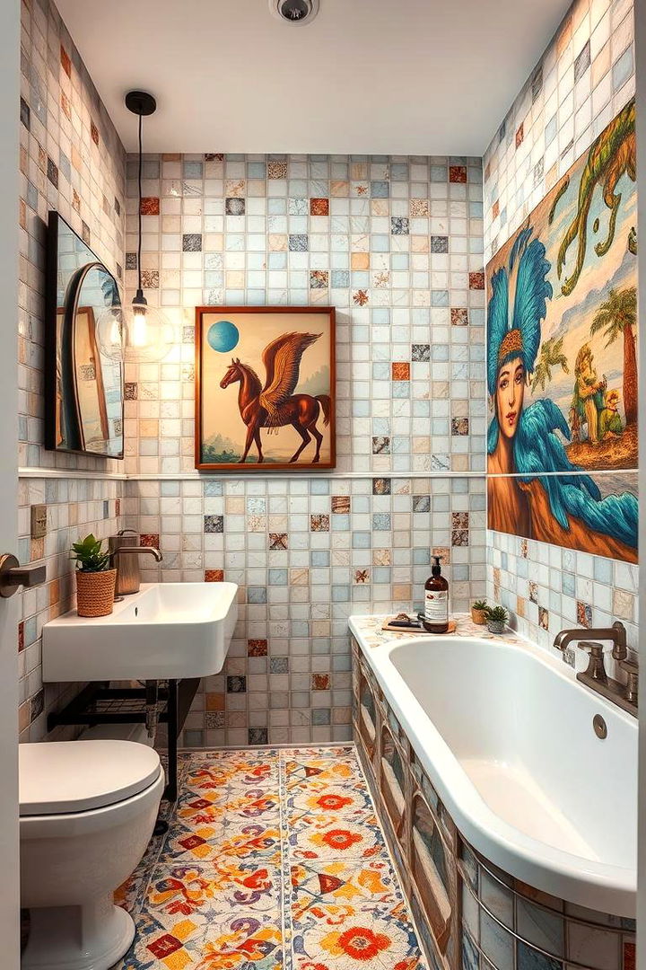 Artistic Tile Designs and Artwork - 22 Apartment Bathroom Ideas