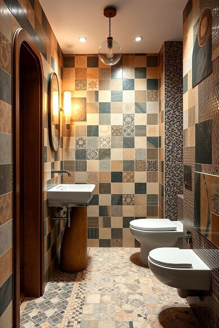 Artistic Tile Layouts and Patterns - 22 Hall Bathroom Ideas
