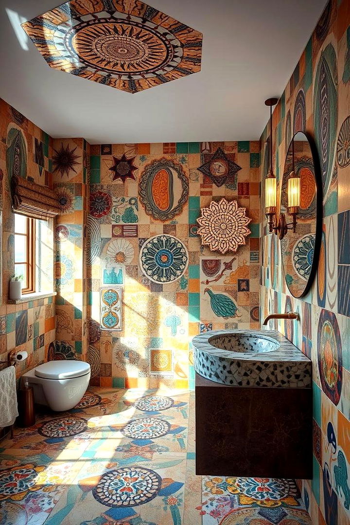 Artistic Tile Patterns - 22 Eclectic Bathroom Ideas