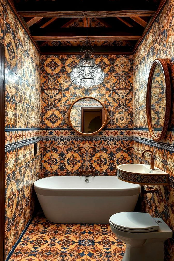 Artistic Tile and Pattern Accents - 22 Barndominium Bathroom Ideas