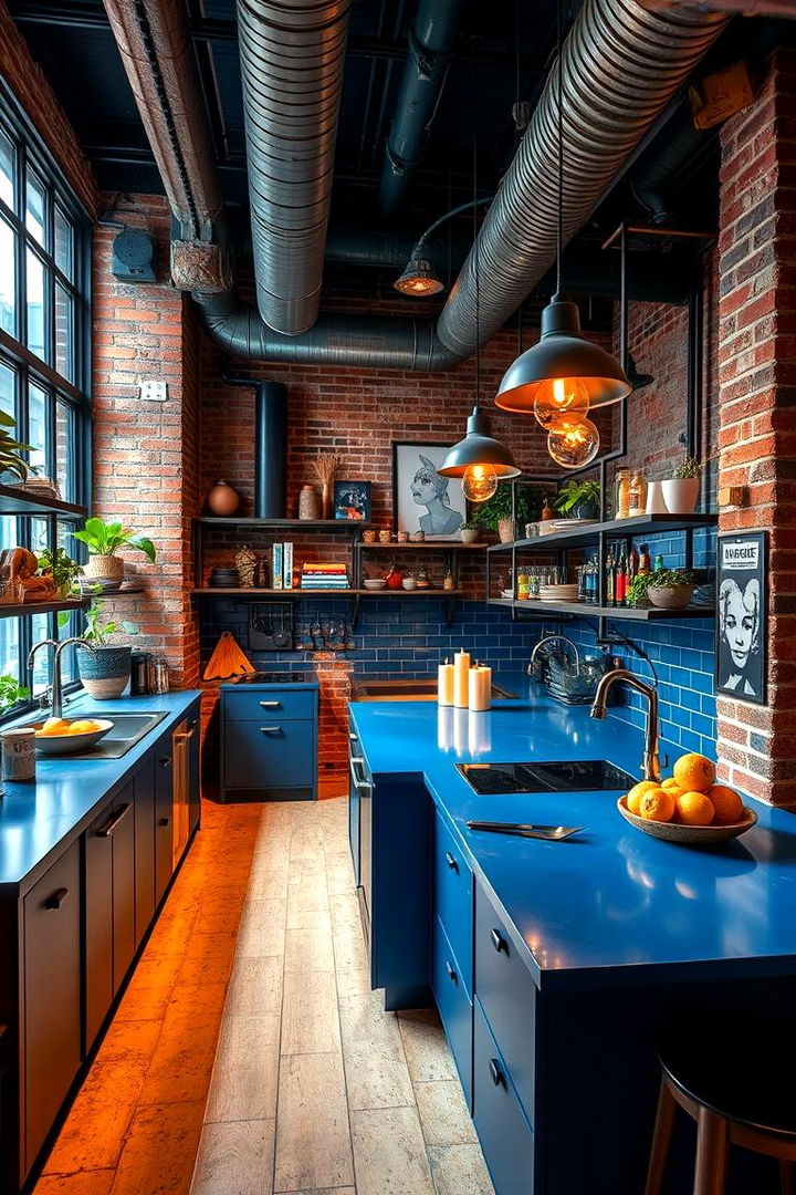 Artistic Urban Vibe - 22 kitchens with blue countertops
