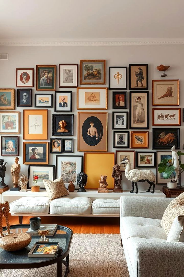 Artistic Wall Displays - 22 Long Living Room Ideas