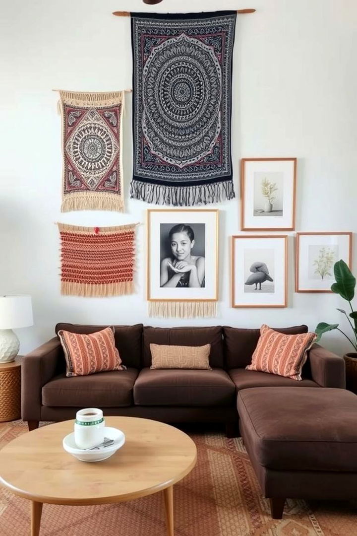 Artistic Wall Hangings - 22 Neutral Boho Living Room Ideas