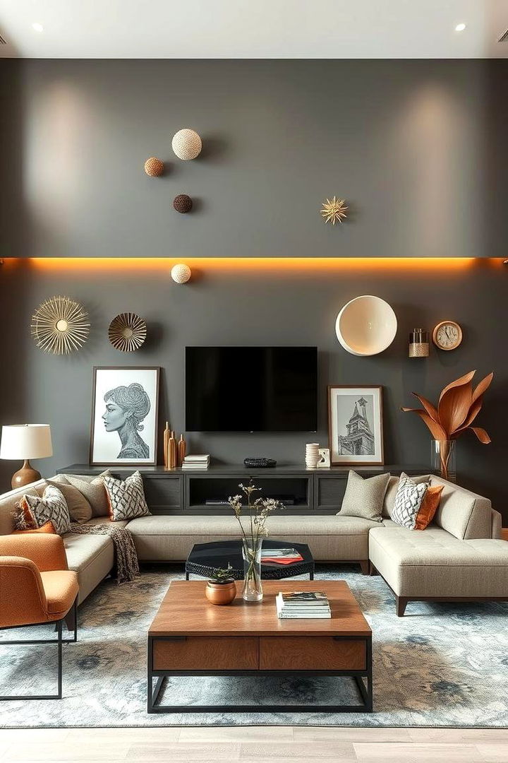 Artistic Wall Installations - 22 Grey and Beige Living Room Ideas