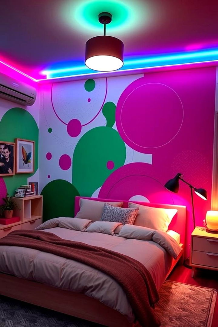 Artistic Wall Murals - 22 Pink and Green Bedroom Ideas