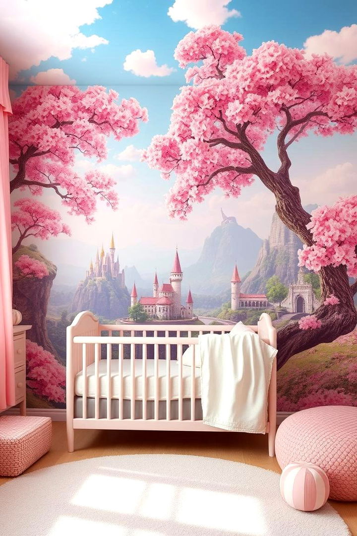 Artistic Wall Murals - 22 Pink Nursery Ideas