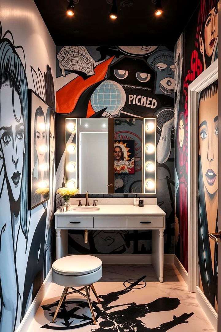 Artistic Wall Murals - 22 Vanity Room Ideas