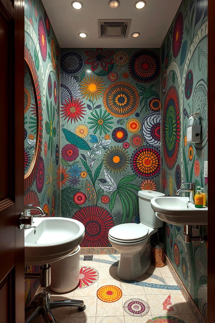 Artistic Wall Murals - 22 Colorful Bathroom Ideas