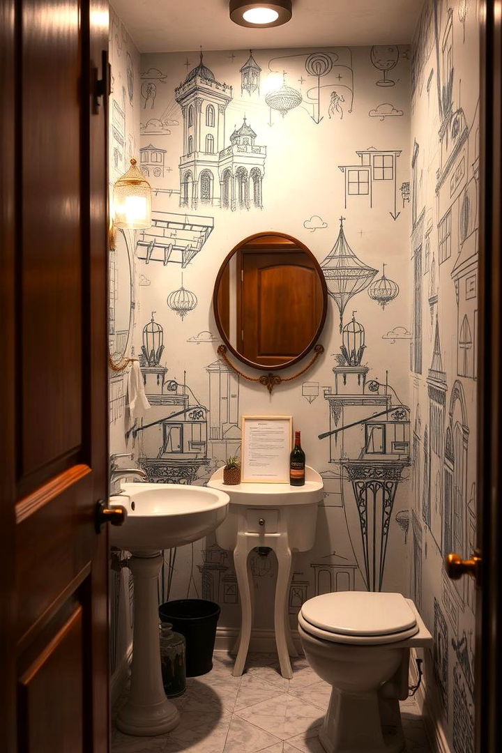 Artistic Wall Murals That Inspire - 22 Eclectic Powder Room Ideas