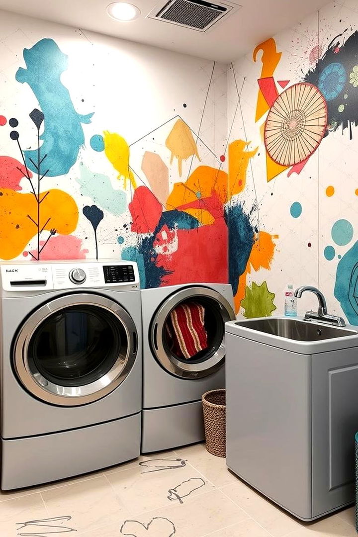 Artistic Wall Murals for Inspiration - 22 Laundry Room Decor Ideas