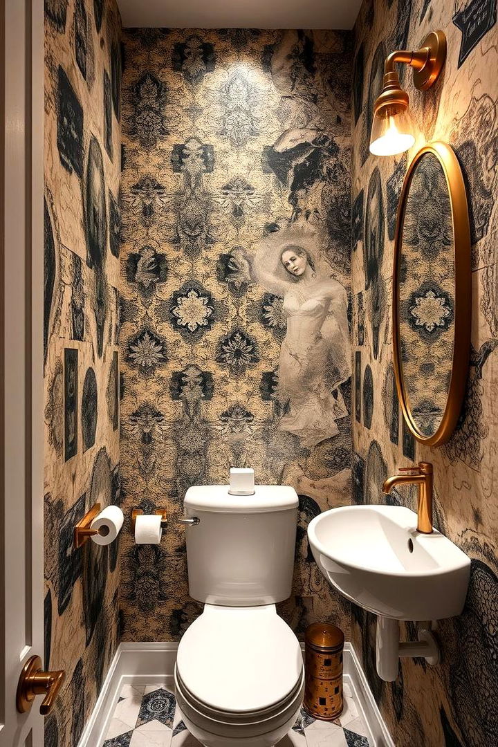 Artistic Wallpaper Statements - 22 Powder Room Ideas