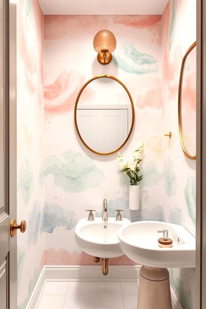 Artistic Watercolor Themes - 22 Powder Room Wallpaper Ideas
