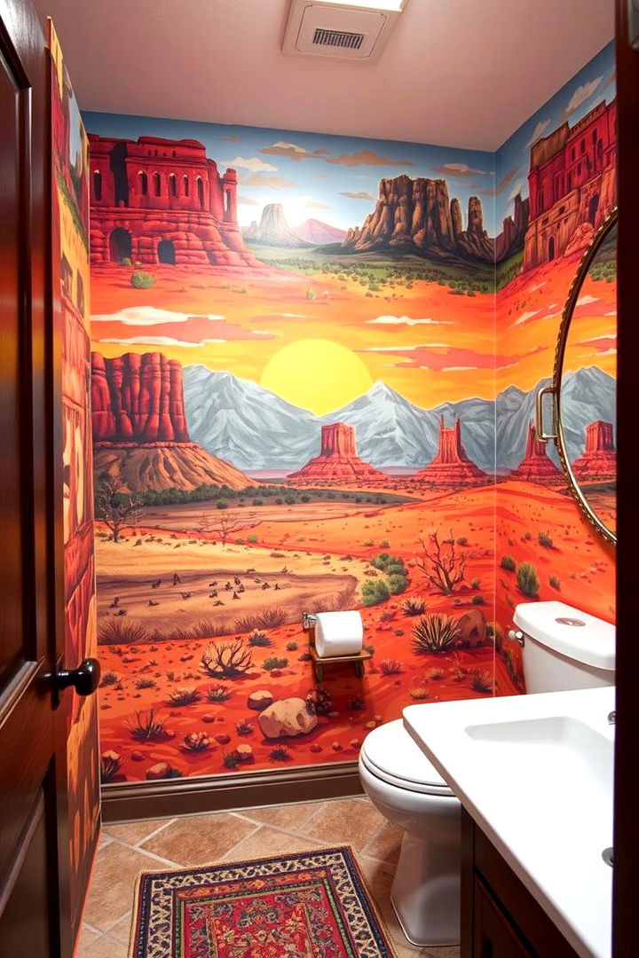 Artistic Western Murals - 22 Western Bathroom Ideas