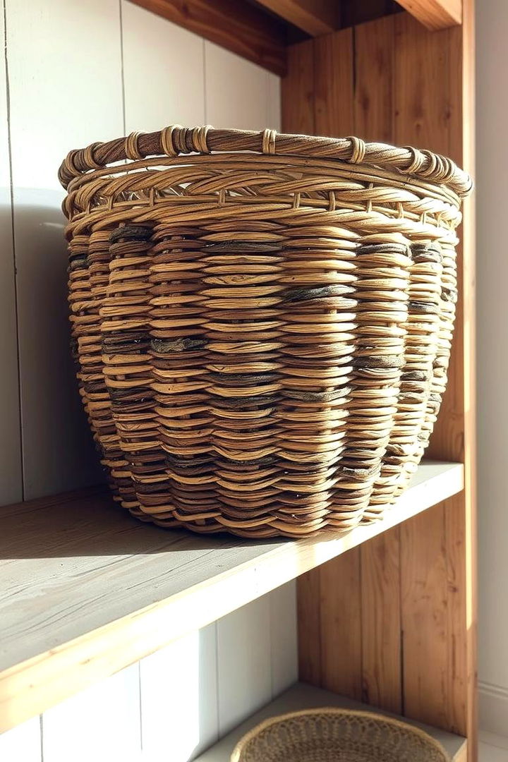 Artistic Woven Laundry Baskets for a Cozy Look - 22 Laundry Basket Storage Ideas