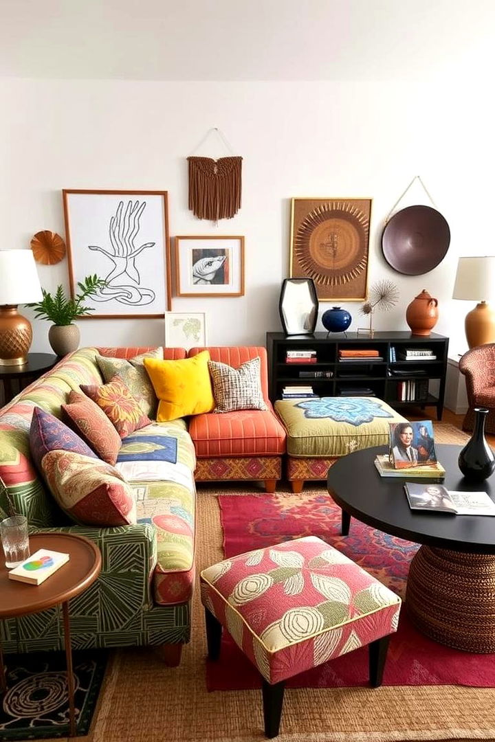 Artistic and Eclectic Sectional Statement - 22 Sectional Living Room Ideas