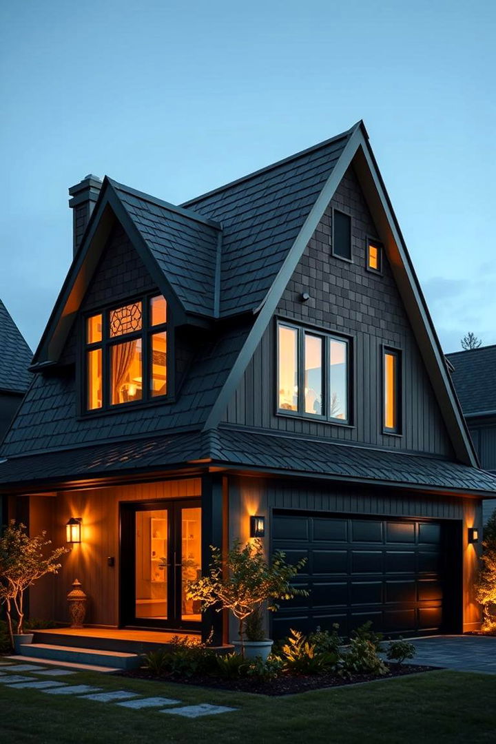 Artistic and Functional Blend - 22 houses with black roofs