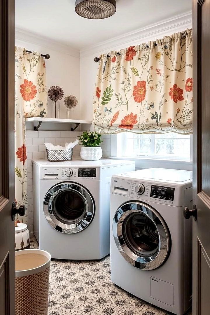 Artistic and Unique Patterns - 22 Laundry Room Curtain Ideas