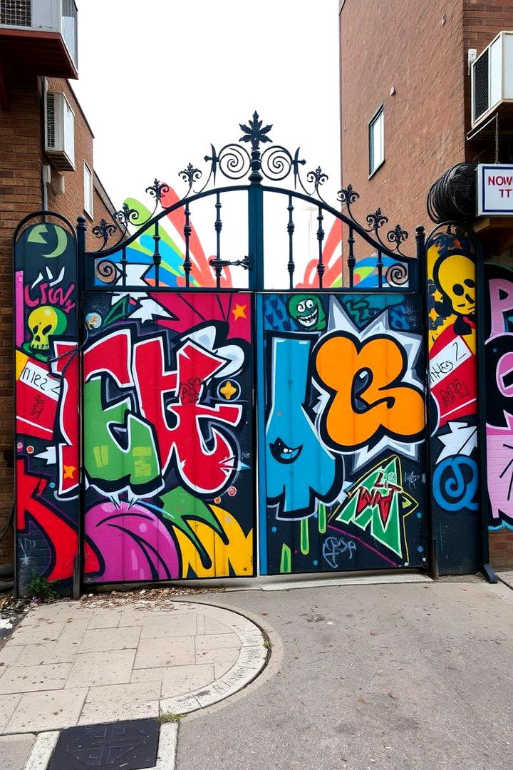 Artistically Painted Custom Gate - 22 Fence Gate Ideas
