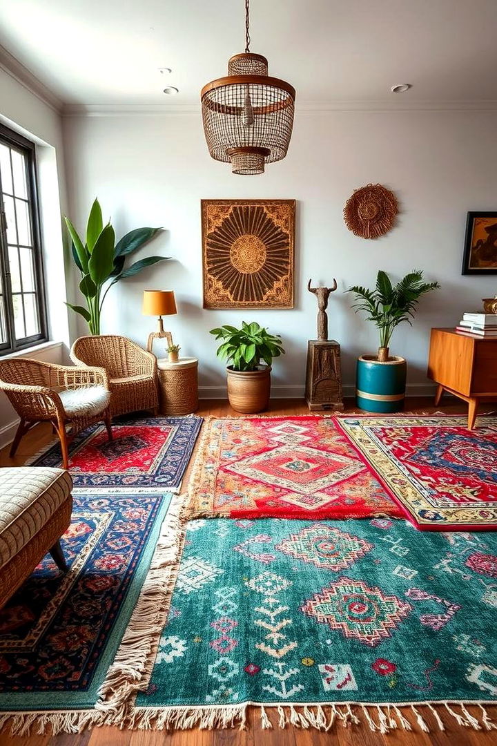 Artsy Rugs and Carpets - 22 Boho Cottage Style Decor Ideas
