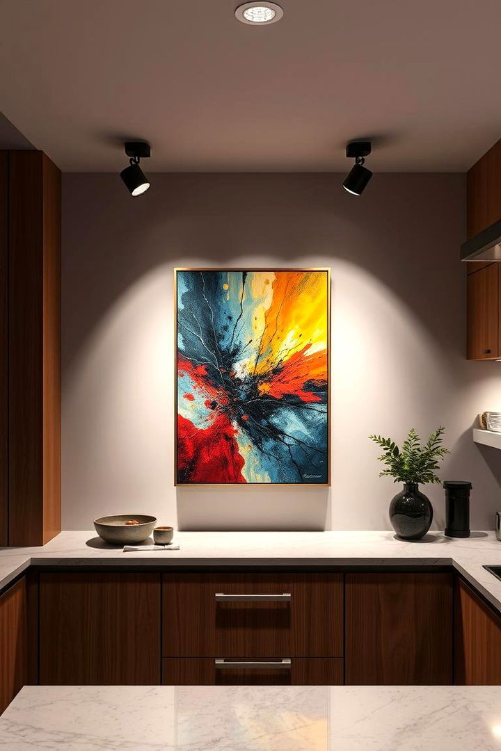 Artwork Accent Lighting - 22 Small Kitchen Lighting Ideas