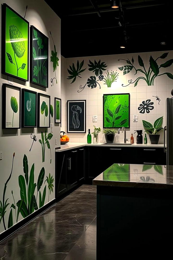 Artwork and Murals in Black and Green - 22 Black and Green Kitchen Ideas