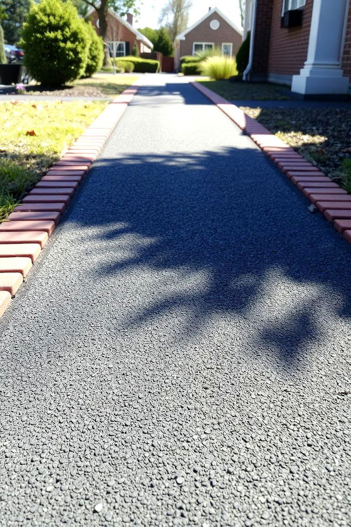 Asphalt Pathway with Decorative Borders - 22 Asphalt Walkway Ideas