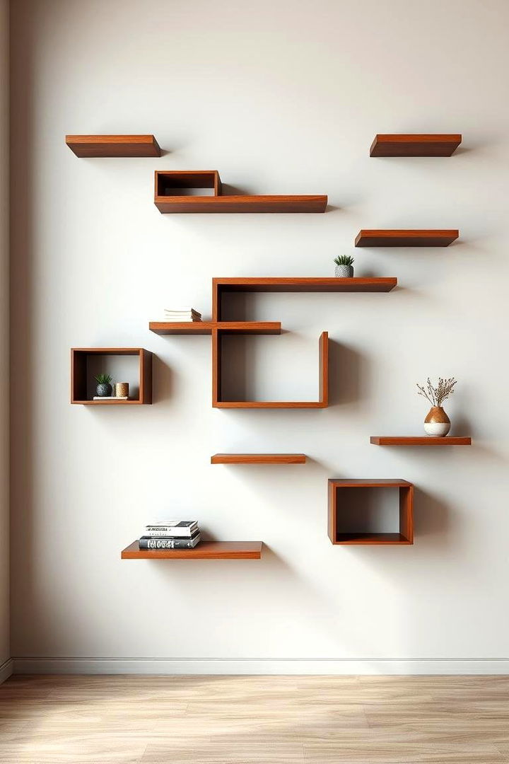 Asymmetrical Arrangements - 22 Floating Shelves Ideas