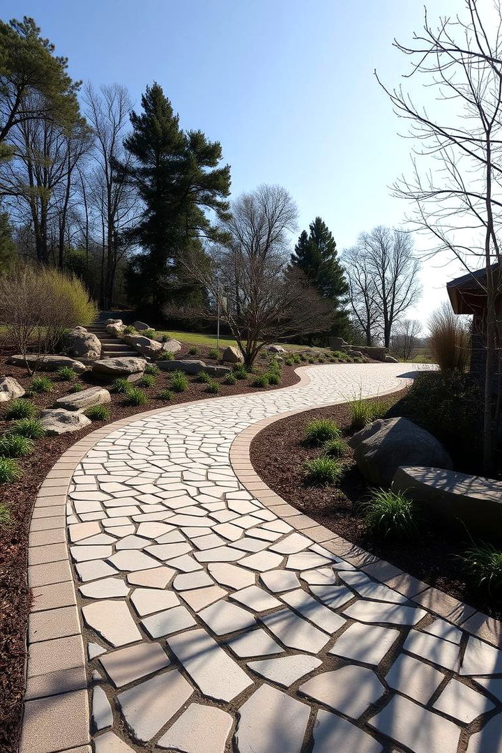 Asymmetrical Organic Arrangement - 22 driveway entrance ideas