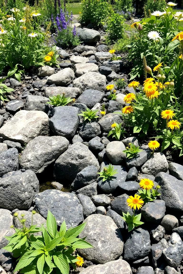 Attracting Wildlife with Rock Borders - 22 Black River Rock Landscaping Ideas