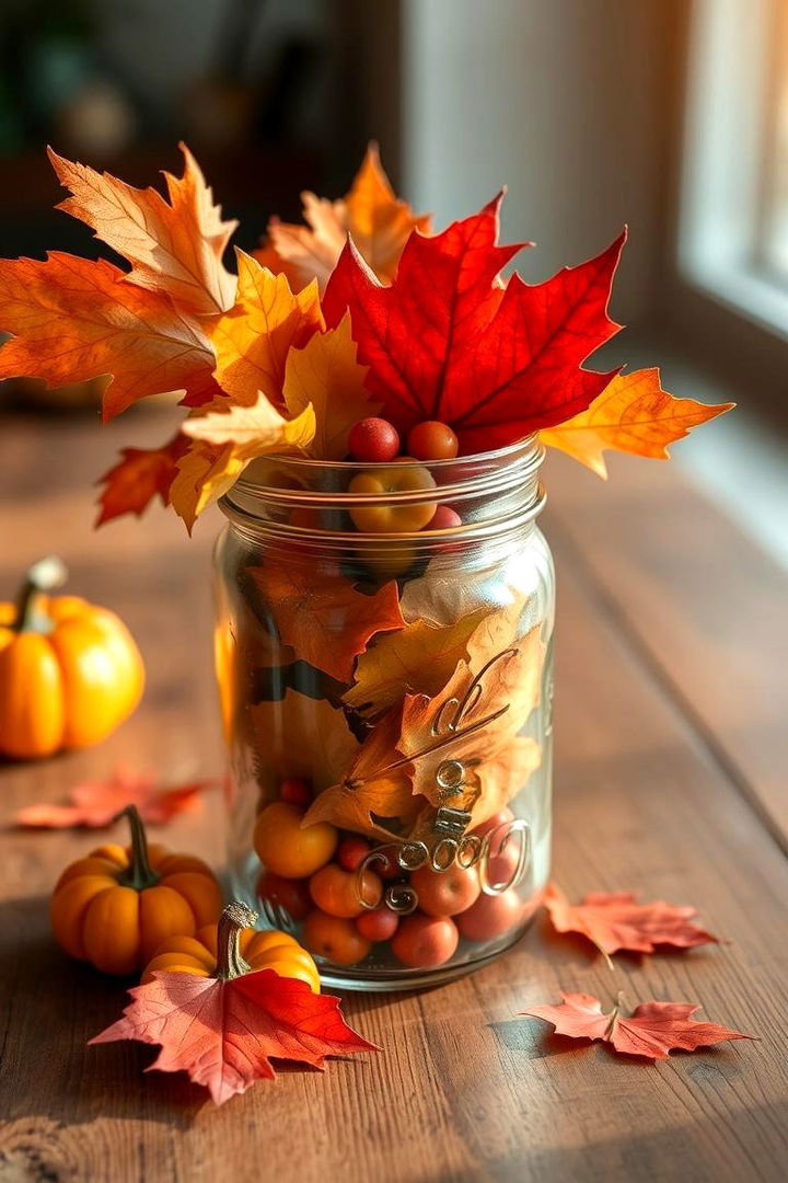 Autumn Harvest Centerpiece - 22 Mason Jar Centerpiece Ideas