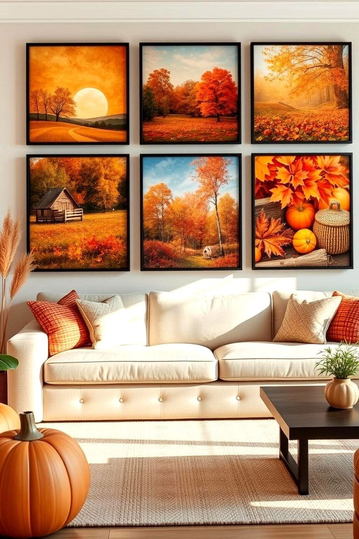 Autumn Inspired Wall Art - 22 Fall Living Room Ideas