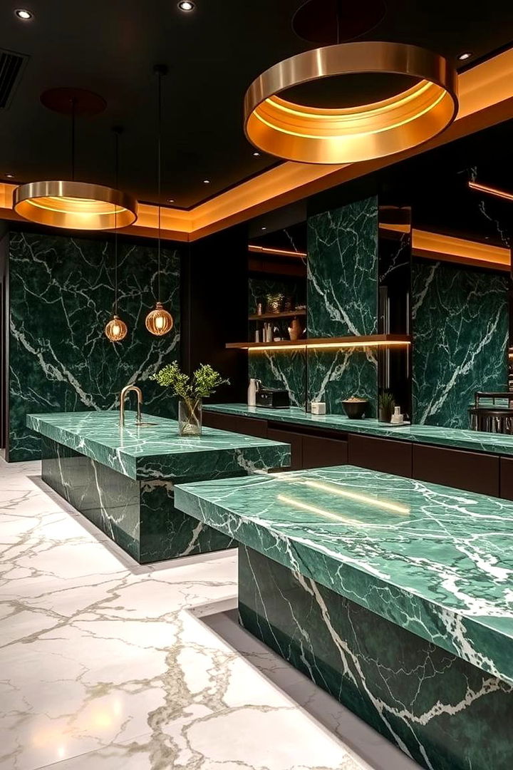 Avant Garde Green Marble Design - 22 Green Marble Countertop Design Ideas
