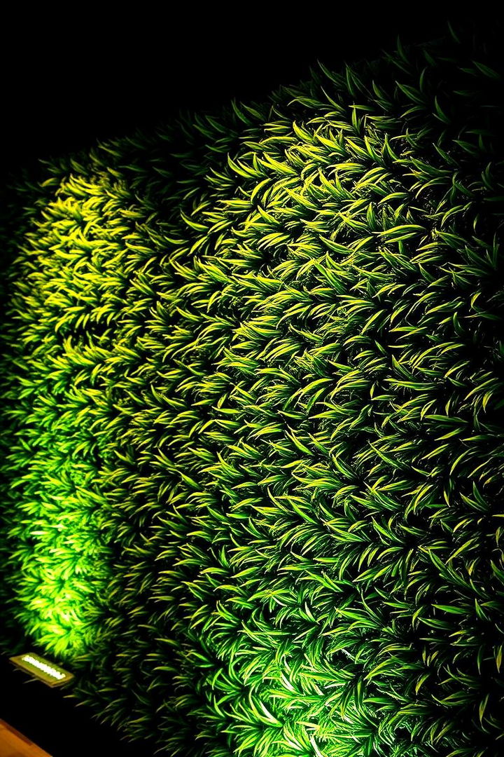 Backlit Green Statements - 22 Artificial Grass Wall Design Ideas