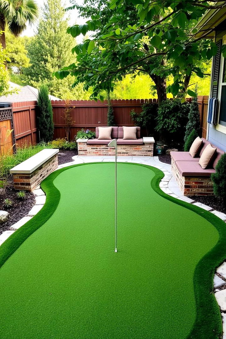 Backyard Putting Green with Seating Area - 22 Backyard Putting Green Ideas