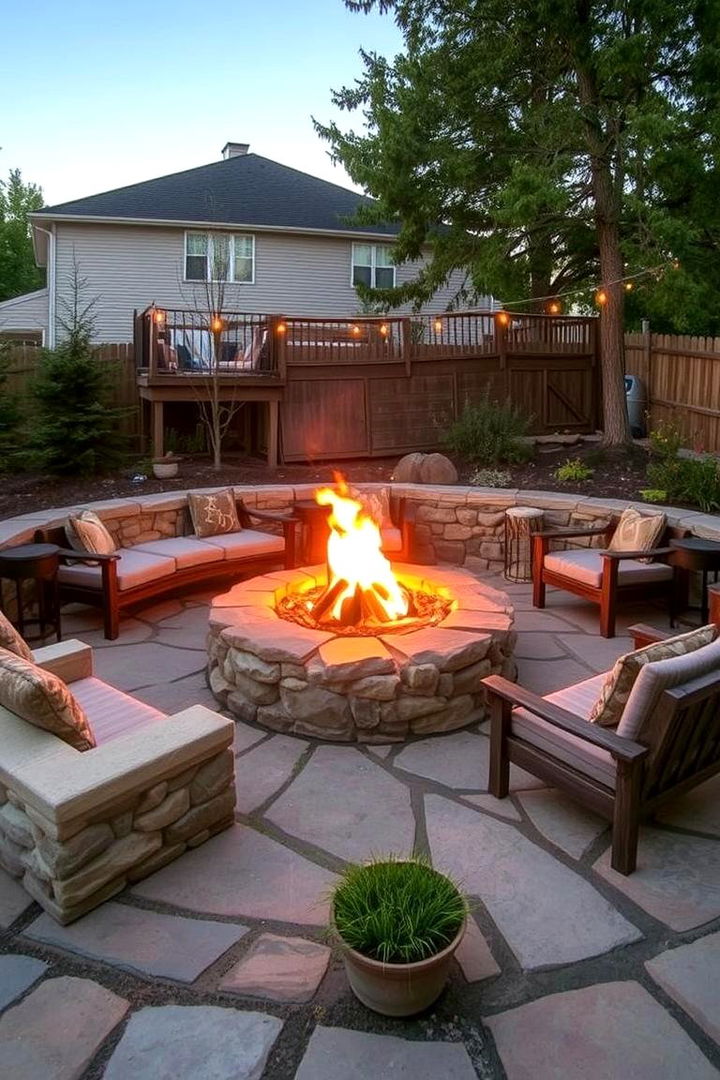 Backyard Rustic Lounge Pit - 22 Rustic Fire Pit Ideas