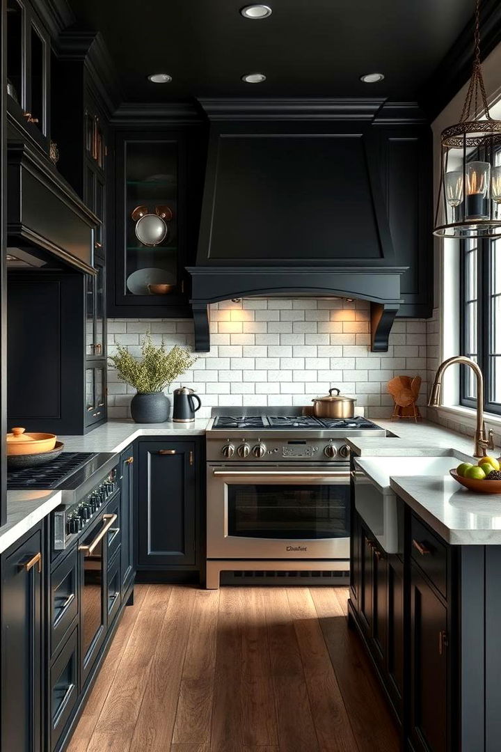 Balance Between Tradition and Modern Aesthetics - 22 Black and Green Kitchen Ideas