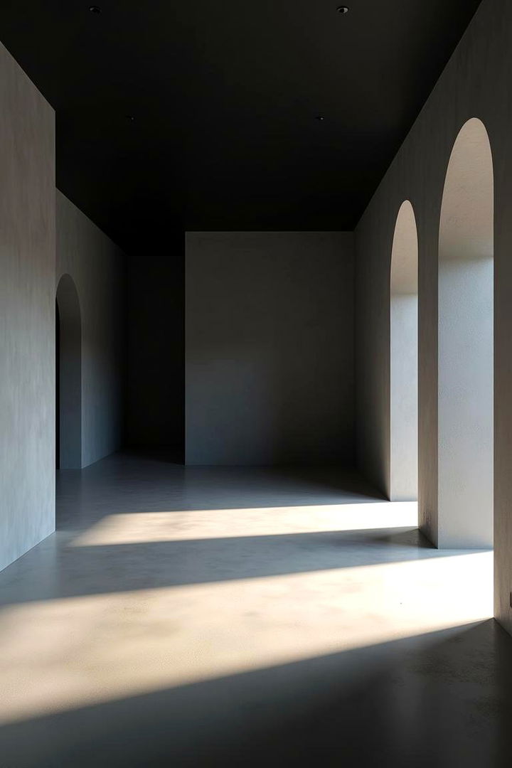 Balance of Light and Shadow - 22 Black Ceiling With Grey Walls