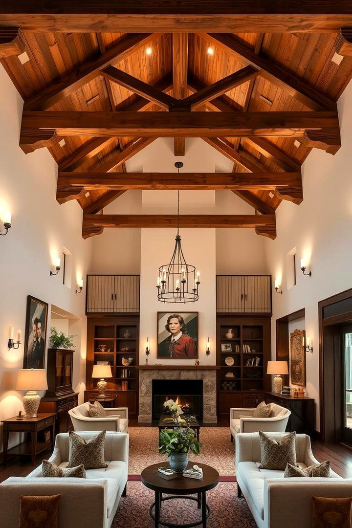 Balanced Modern Heritage with Exposed Design Elements - 22 Exposed Beam Living Room Ideas