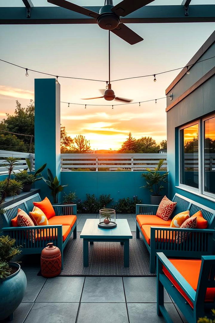 Balanced Outdoor Patio - 22 Teal and Orange Color Scheme for Your Rooms