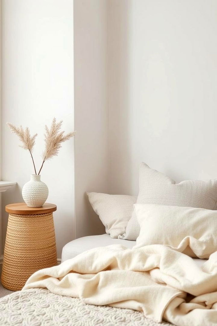 Balanced Texture and Soft Accents - 22 Minimalist Living Room Ideas